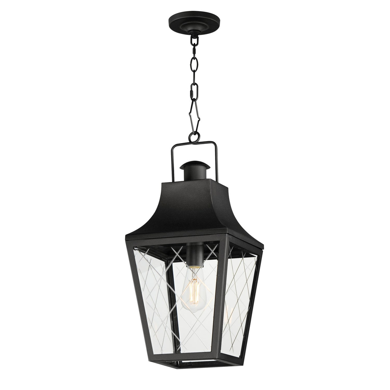 Storybook One Light Outdoor Pendant in Black