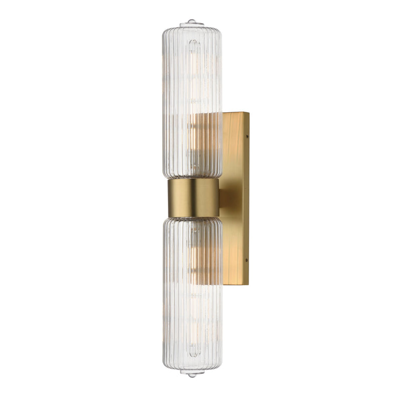 Kasbah 2 Light Wall Sconce in Satin Brass