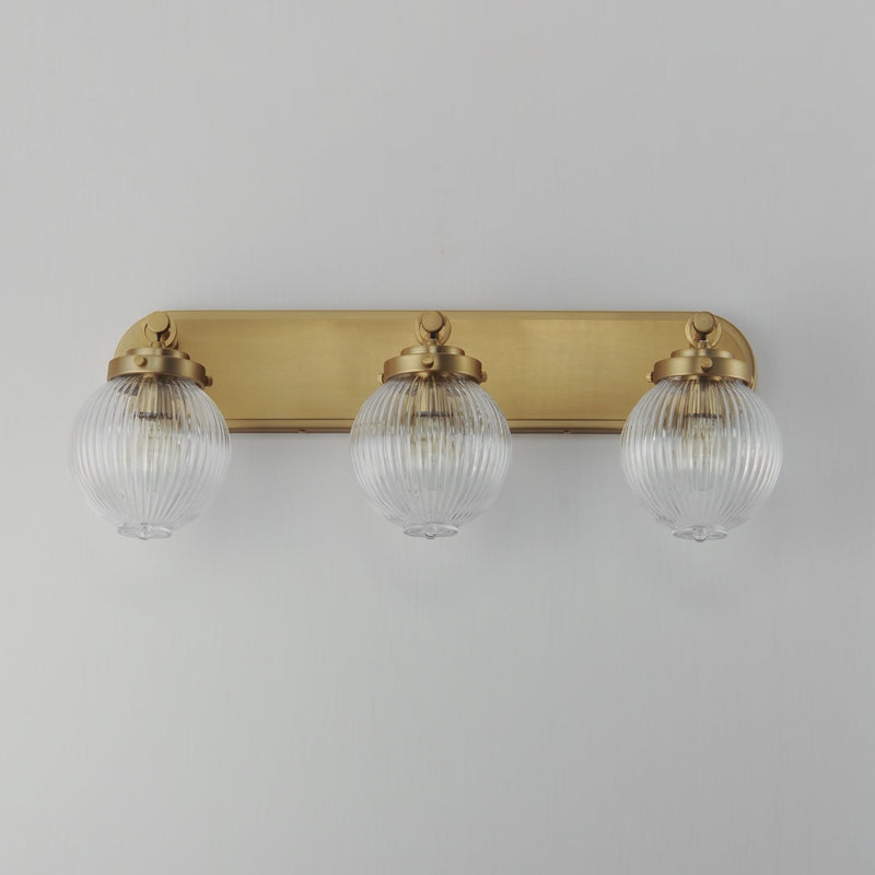 Kasbah 3 Light Bath Vanity in Satin Brass