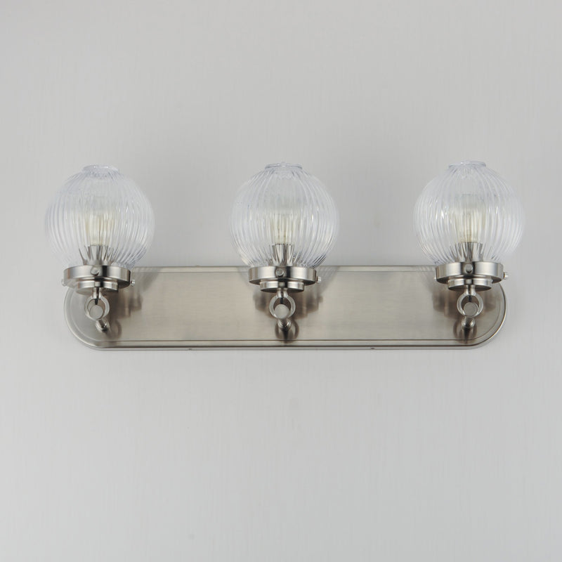 Kasbah 3 Light Bath Vanity in Satin Nickel