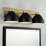 Ross 3-Light Bath Vanity Light in Aged Brass and Black