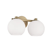 Ansley 2-Light Bath Vanity Light in Aged Brass