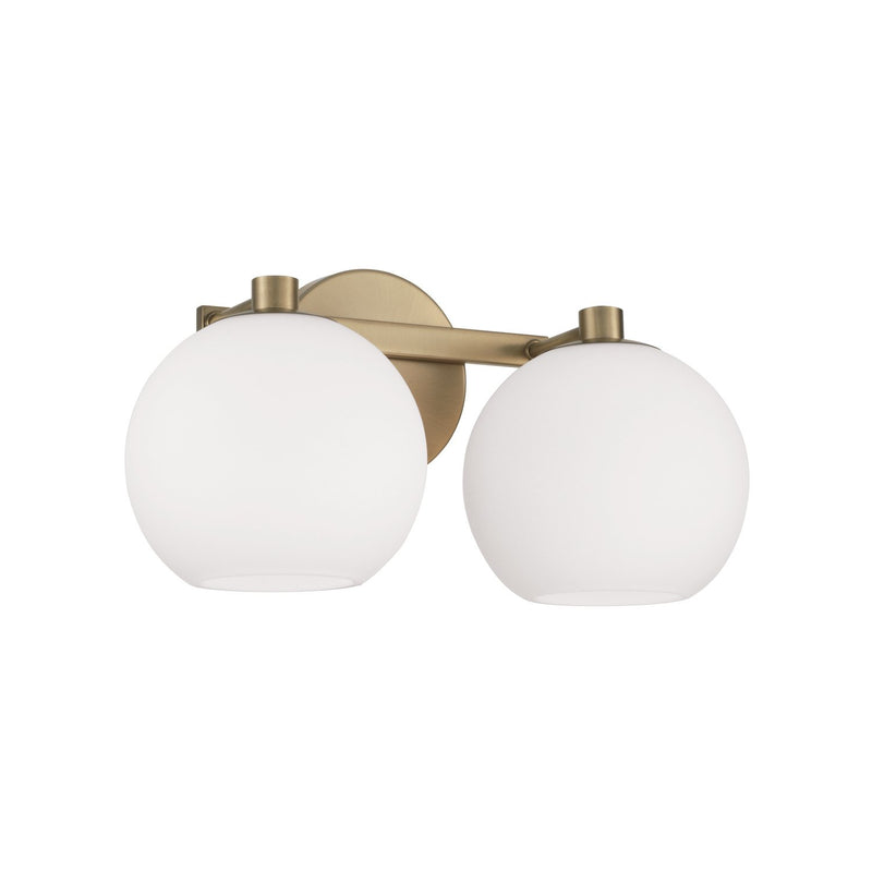 Ansley 2-Light Bath Vanity Light in Aged Brass