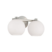 Ansley 2-Light Bath Vanity Light in Brushed Nickel