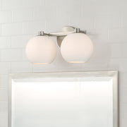Ansley 2-Light Bath Vanity Light in Brushed Nickel