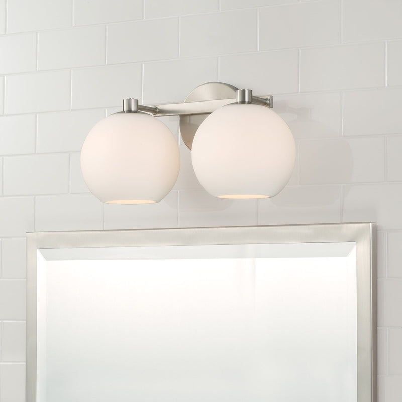Ansley 2-Light Bath Vanity Light in Brushed Nickel