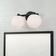 Ansley 2-Light Bath Vanity Light in Matte Black
