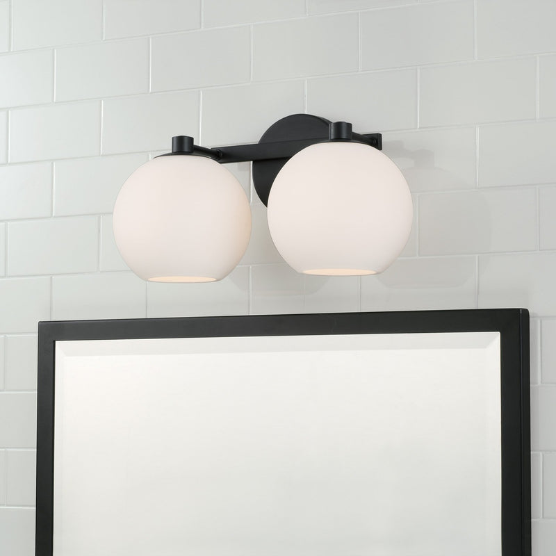 Ansley 2-Light Bath Vanity Light in Matte Black