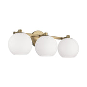 Ansley 3-Light Bath Vanity Light in Aged Brass