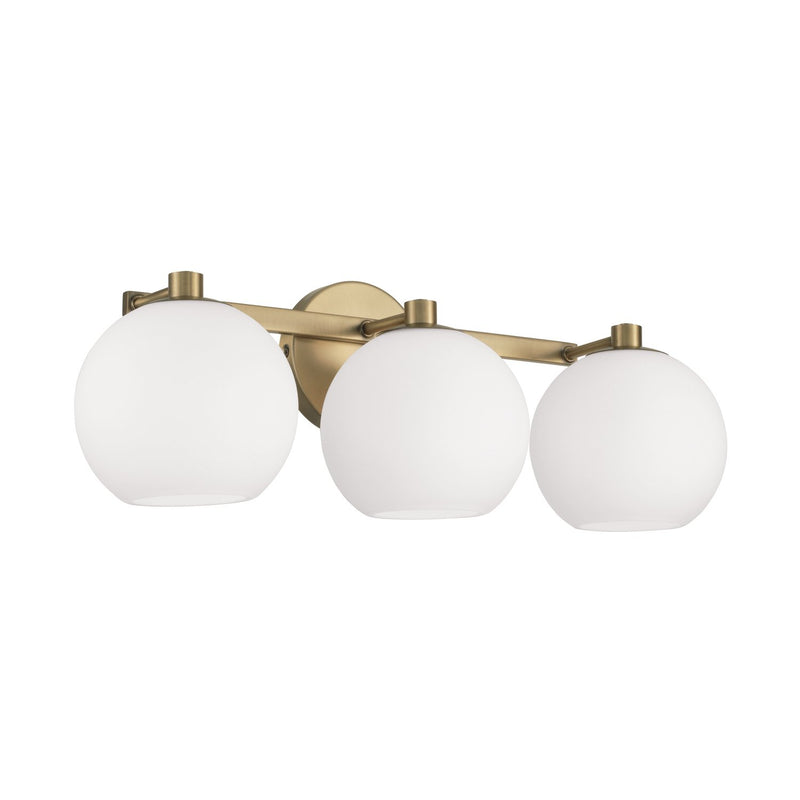 Ansley 3-Light Bath Vanity Light in Aged Brass