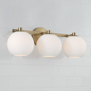 Ansley 3-Light Bath Vanity Light in Aged Brass