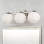 Ansley 3-Light Bath Vanity Light in Brushed Nickel