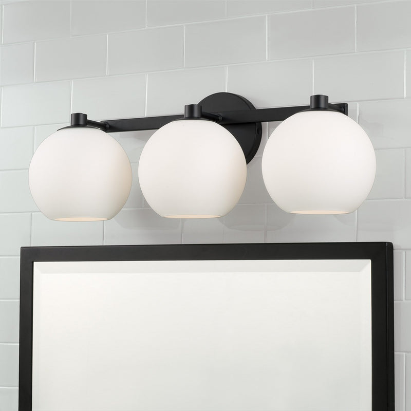 Ansley 3-Light Bath Vanity Light in Matte Black