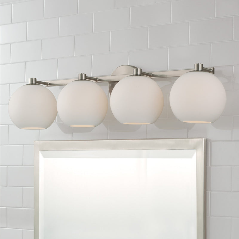 Ansley 4-Light Bath Vanity Light in Brushed Nickel