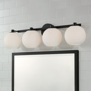 Ansley 4-Light Bath Vanity Light in Matte Black