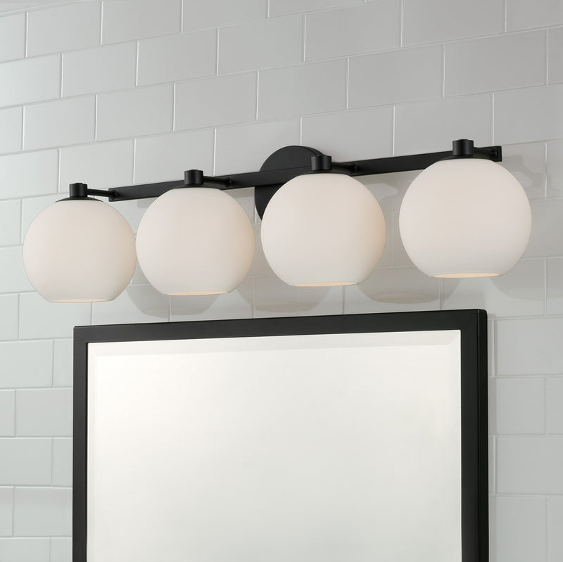 Ansley 4-Light Bath Vanity Light in Matte Black