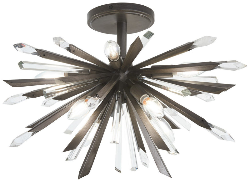 Elsa 8-Light Semi-Flush Mount in Midnight Graphite
