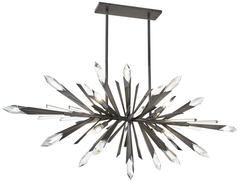 Elsa 8-Light Linear Chandelier in Midnight Graphite