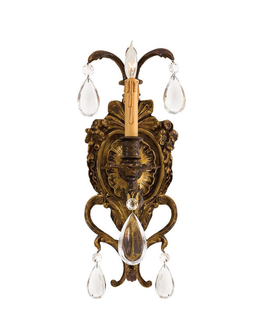Metropolitan 19" Crystal Candle Wall Sconce in Antique Bronze Patina