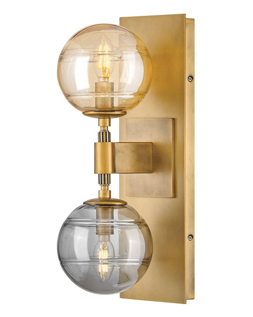 Oberon 2-Light Wall Sconce in Heritage Brass