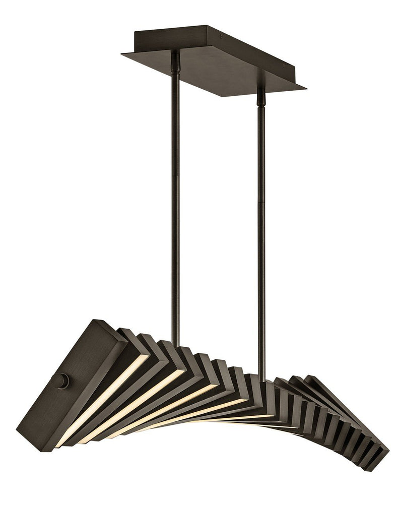 Stitch Medium LED Linear Pendant in Painted Black Oxide