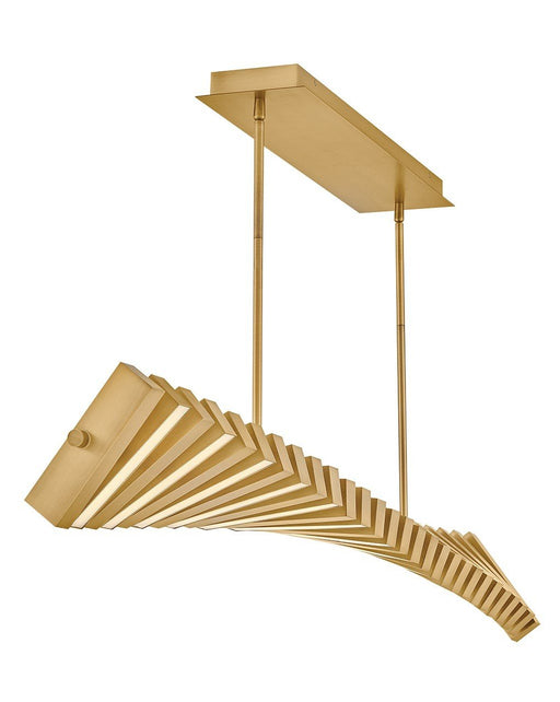 Stitch Large LED Linear Pendant in Lacquered Brass