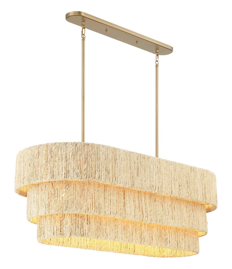 Caviana 5-Light Linear Pendant in Signature Brass