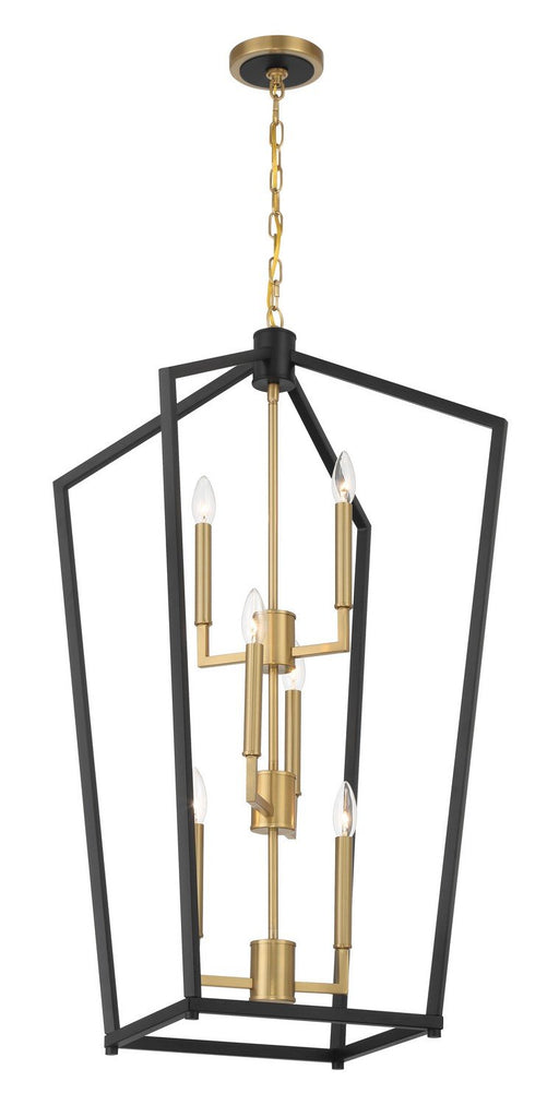 Colwick 6-Light Chandelier in Coal Black & Signature Brass