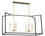 Colwick Six Light Island Chandelier in Coal Black & Signature Brass