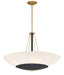 Bax Five Light Pendant in Sand Coal & Soft Brass