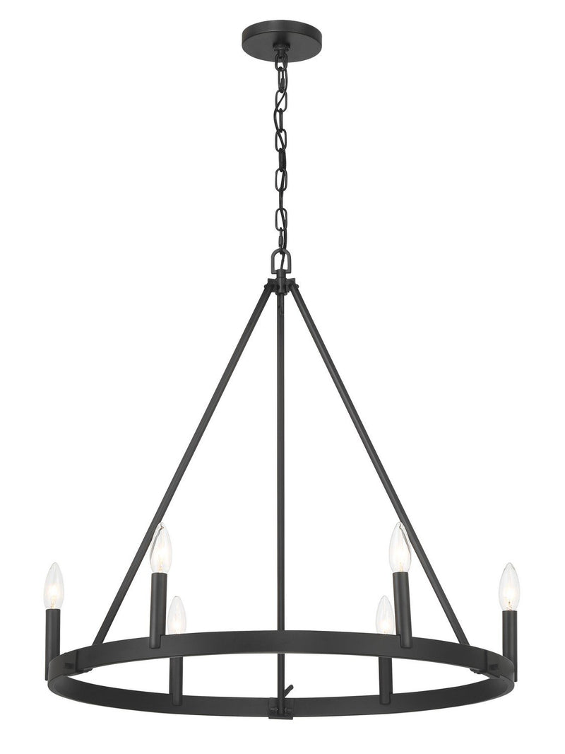 Dutton 6-Light Chandelier in Black Coal