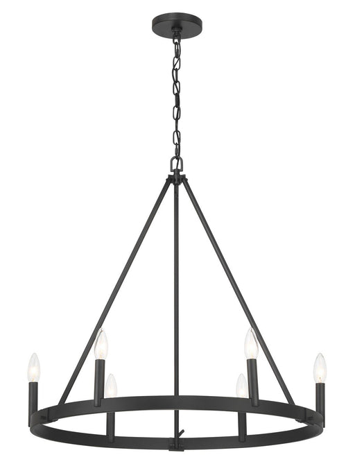 Dutton 6-Light Chandelier in Black Coal