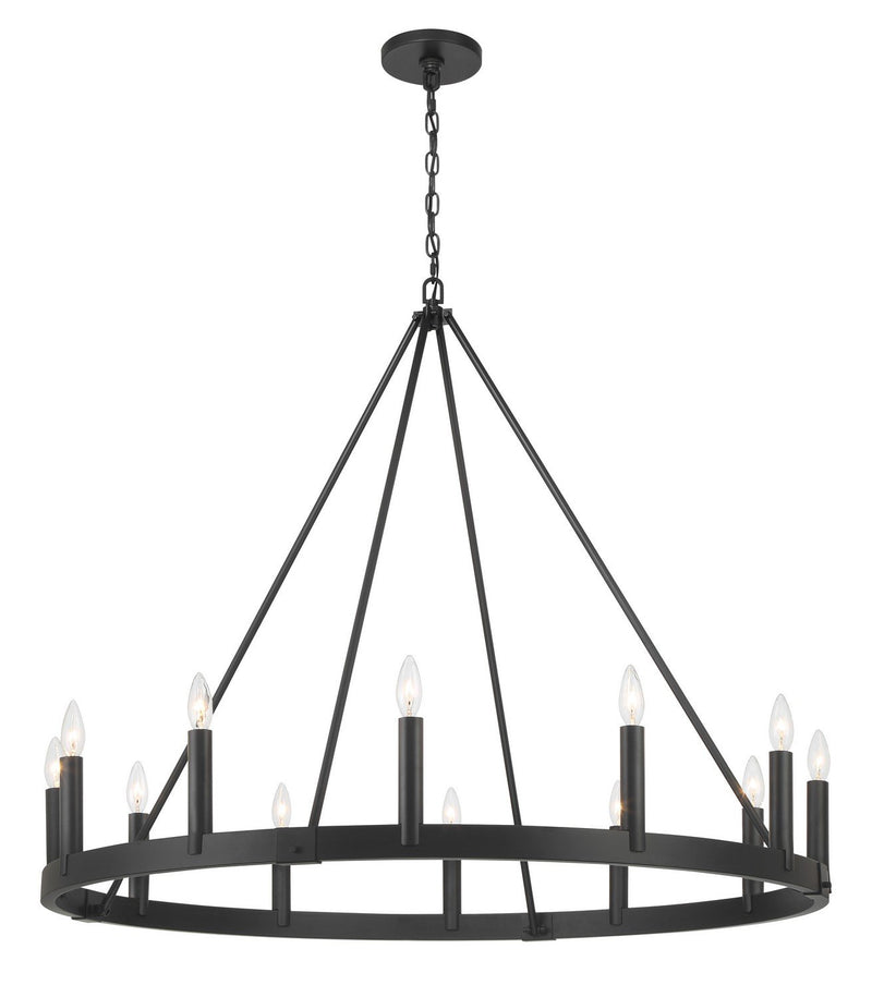 Dutton 12-Light Chandelier in Coal Black