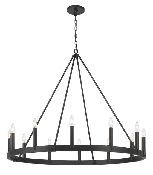 Dutton 12-Light Chandelier in Coal Black