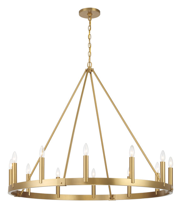 Dutton 12 Light Chandelier in Signature Brass