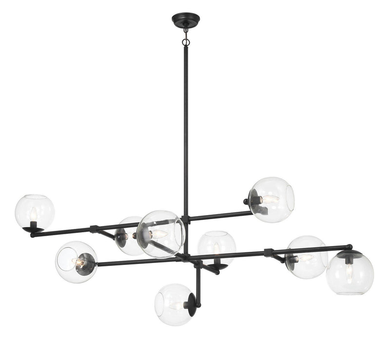 Millikan 9-Light Linear Chandelier in Coal Black