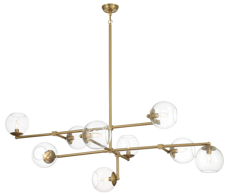 Millikan 9-Light Linear Chandelier in Signature Brass