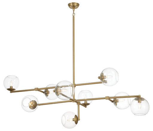 Millikan 9-Light Linear Chandelier in Signature Brass
