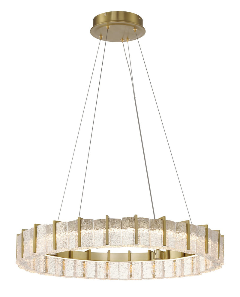 Sevryn LED Pendant in Soft Brass
