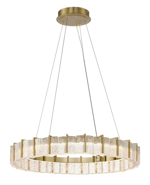 Sevryn LED Pendant in Soft Brass