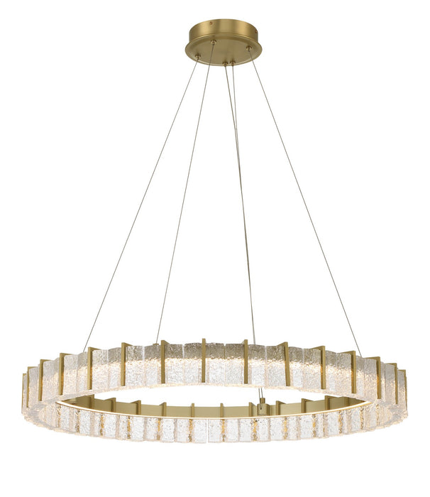 Sevryn LED Pendant in Soft Brass