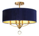 Van Noord Four Light Semi Flush Mount in Oxidized Aged Brass