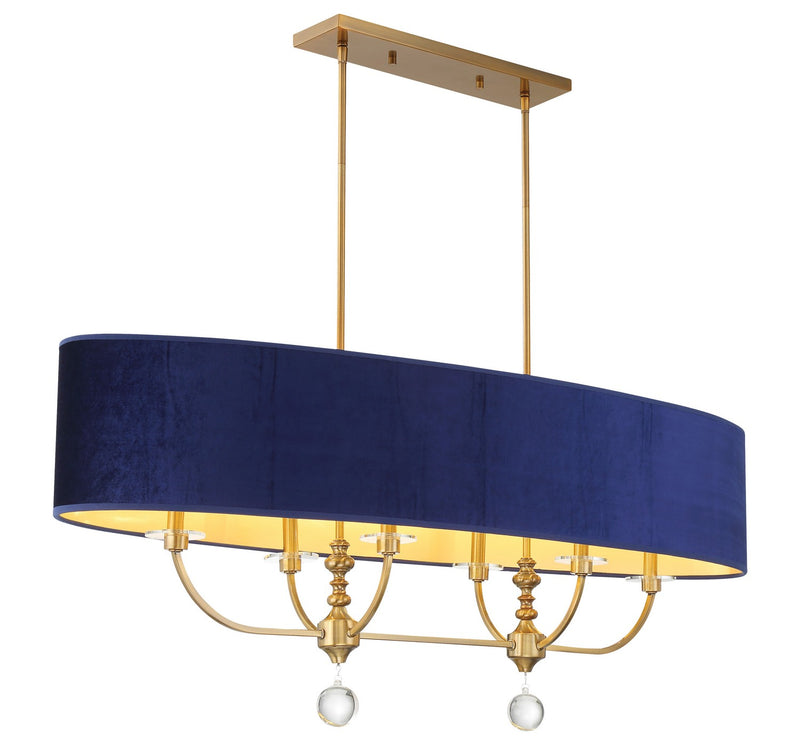 Van Noord Six Light Island Chandelier in Oxidized Aged Brass