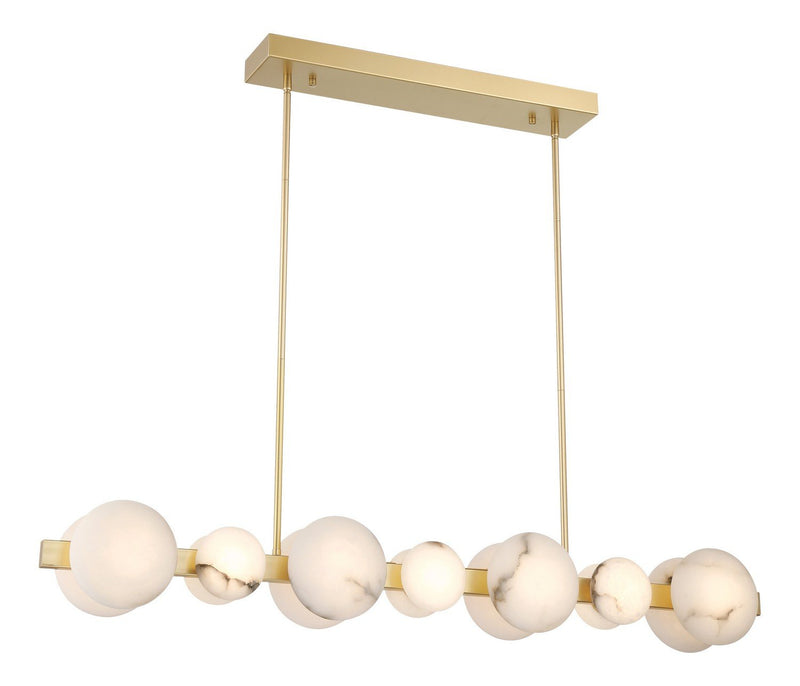 Zill LED Linear Chandelier in Lily Gold