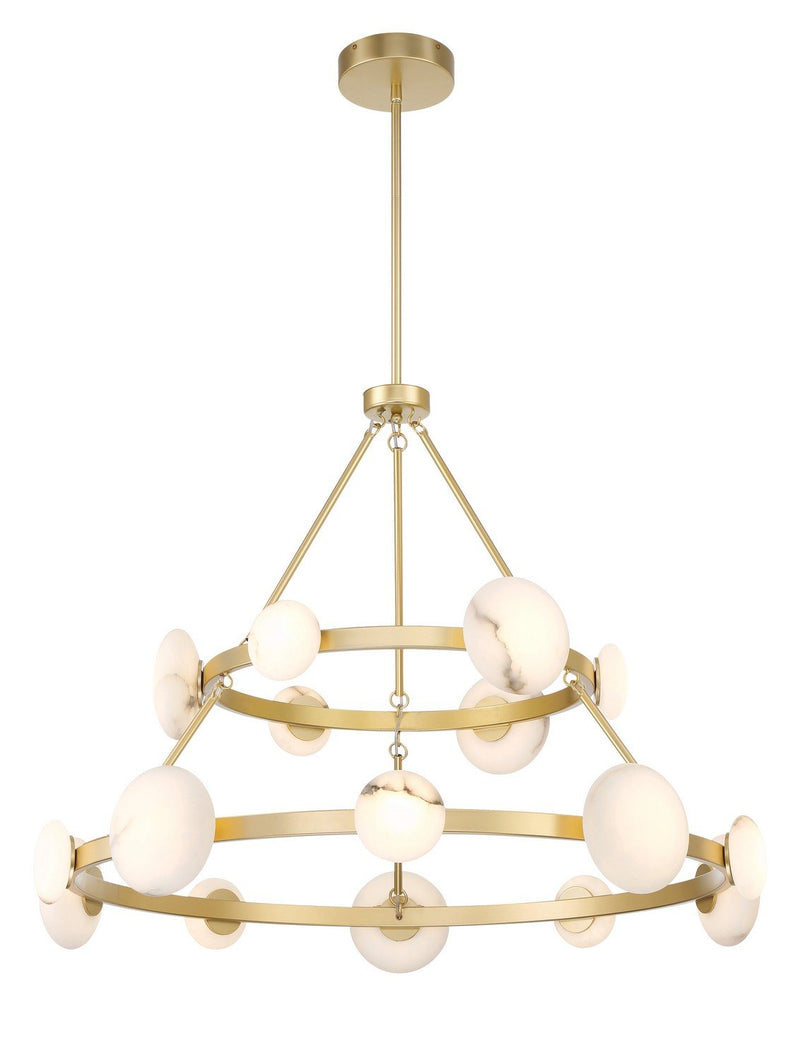 Zill 42" 2-Tier LED Chandelier in Lily Gold