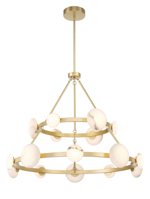 Zill 42" 2-Tier LED Chandelier in Lily Gold