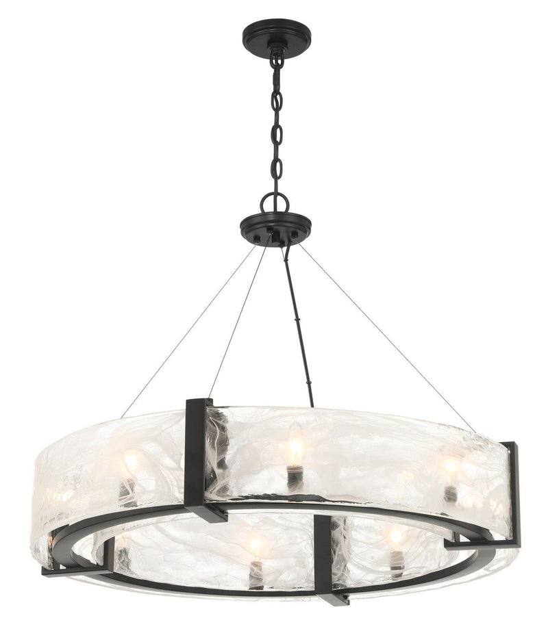 Cloud Break 8-Light Pendant in Coal Black