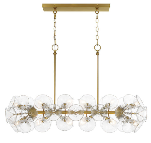Winter 12-Light Linear Chandelier in Soft Brass