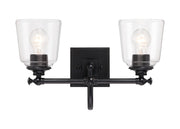 Antonia 2-Light Bath Vanity Light in Coal Black