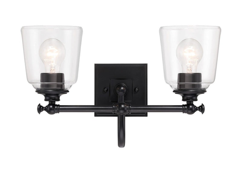 Antonia 2-Light Bath Vanity Light in Coal Black